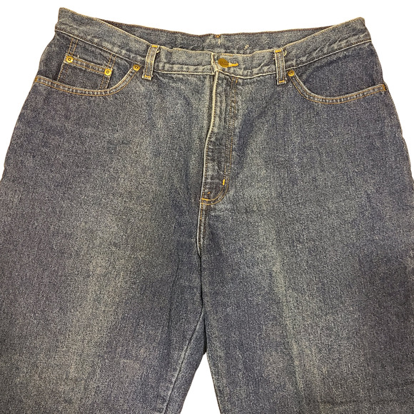 L.L. BEAN Double L Relaxed Fit High‎ Rise Flannel Lined Jeans Women's Size 18P - Picture 3 of 10